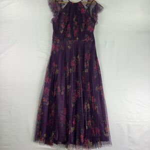 Mac Duggal Purple Floral Maxi Dress